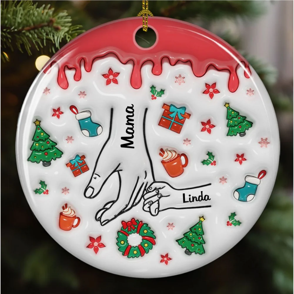 Our Hearts Are Your - Personalized Custom 3D Inflated Effect Ceramic Ornament - Image 6