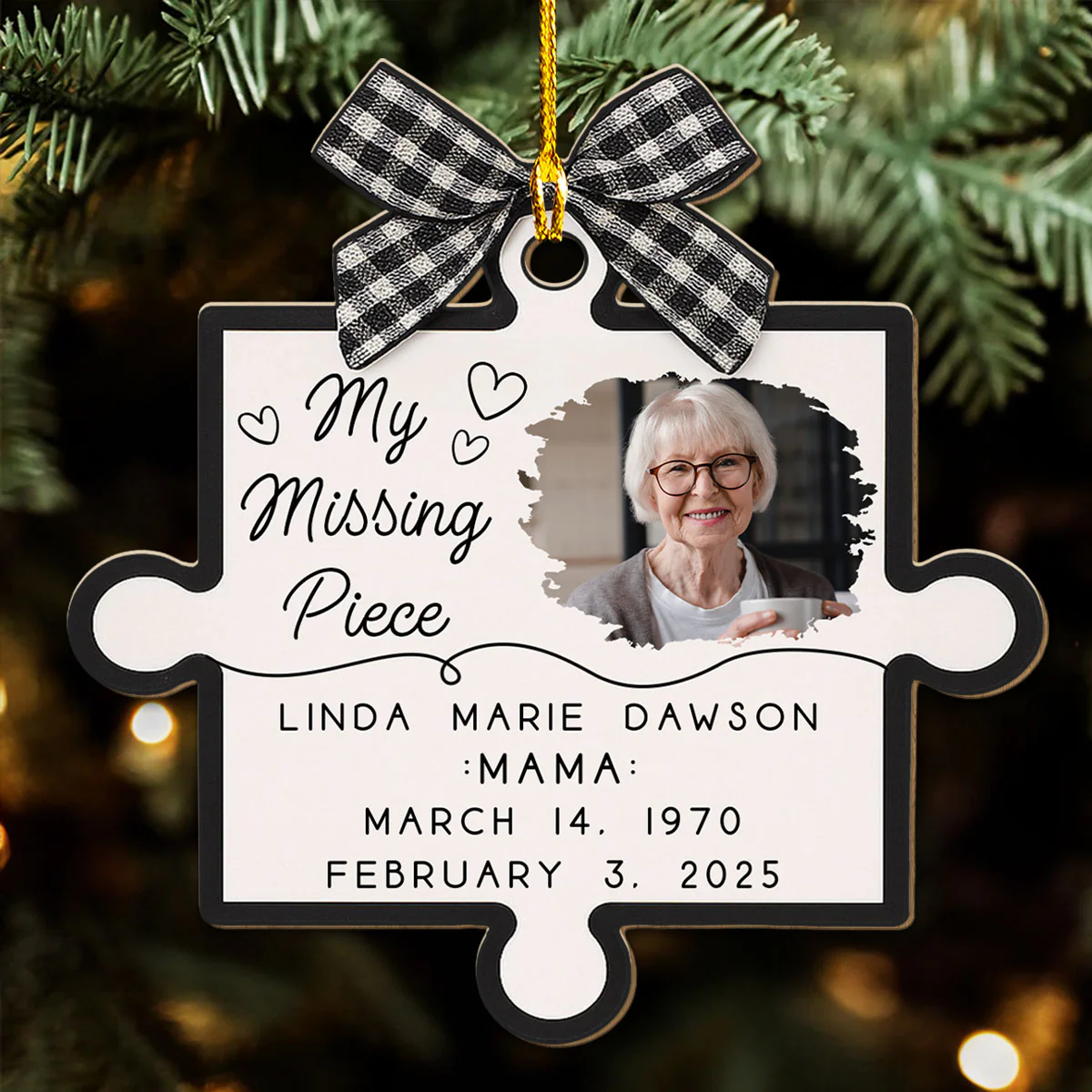Our Hearts Fit Perfectly Together - Personalized Custom Wood Ornament - Image 2