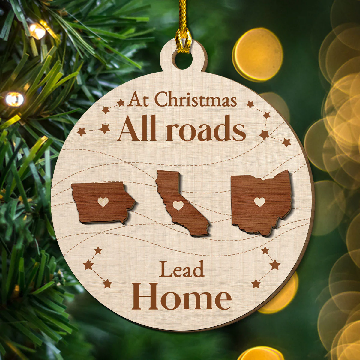 Our Home - Personalized Custom Freeshape 2-Layered Wood Ornament - Image 3