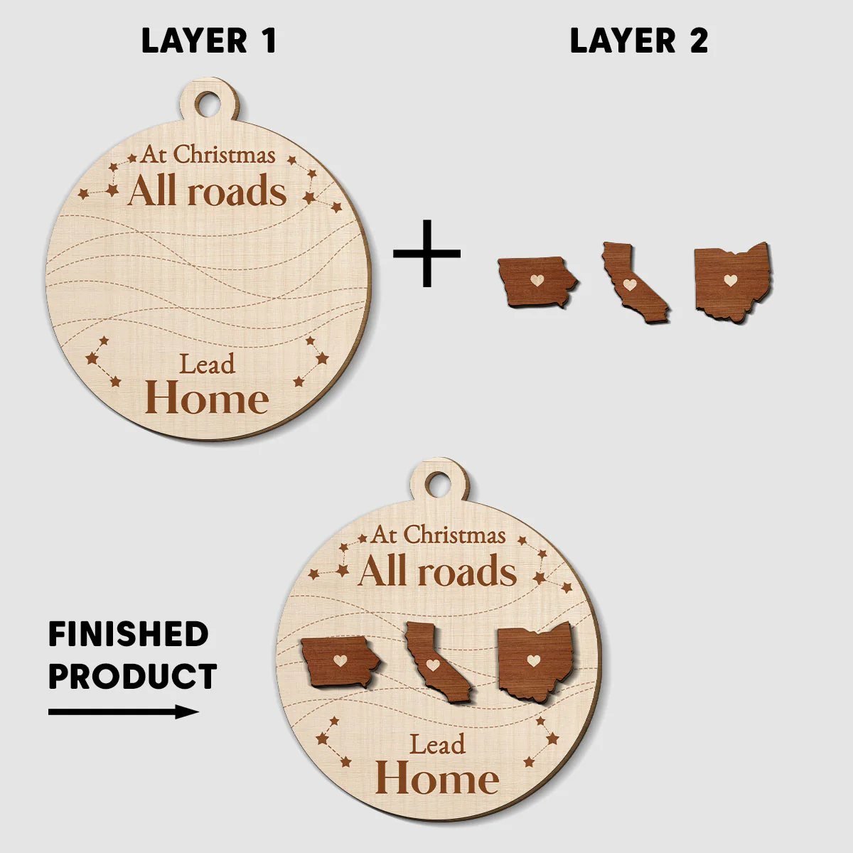 Our Home - Personalized Custom Freeshape 2-Layered Wood Ornament - Image 5