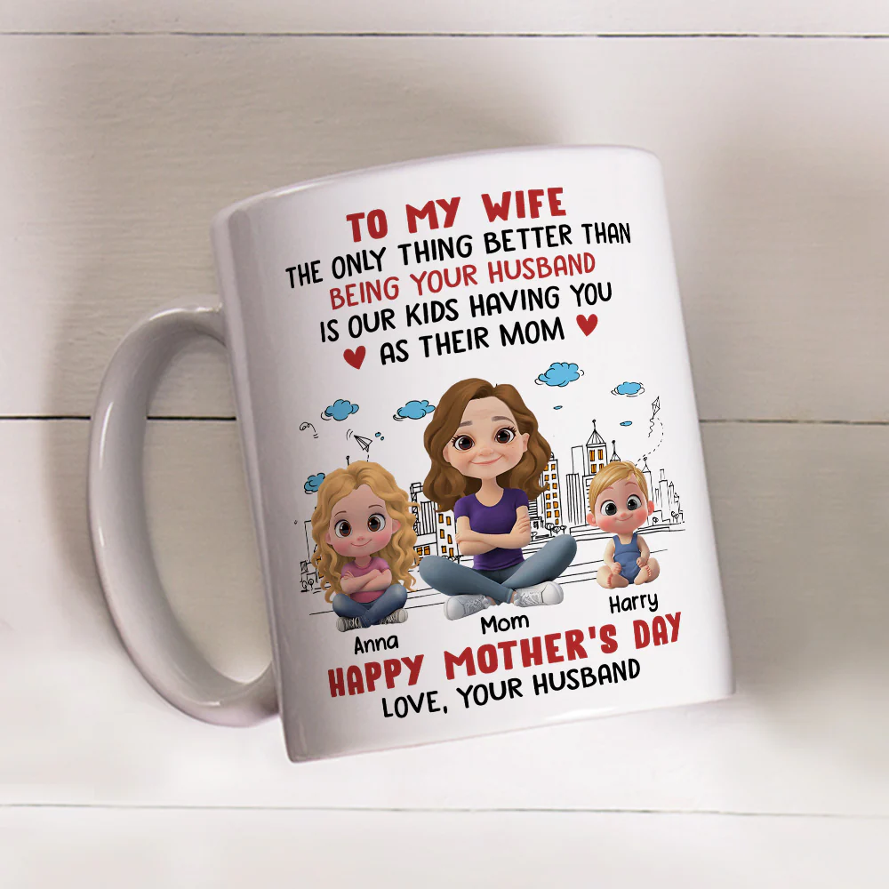 Our Kids Having You As Their Mom - Personalized Custom Coffee Mug - Image 4