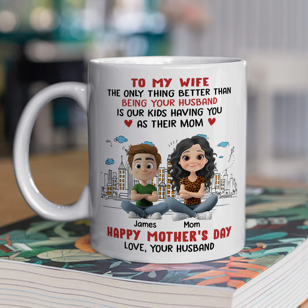 Our Kids Having You As Their Mom - Personalized Custom Coffee Mug - Image 5