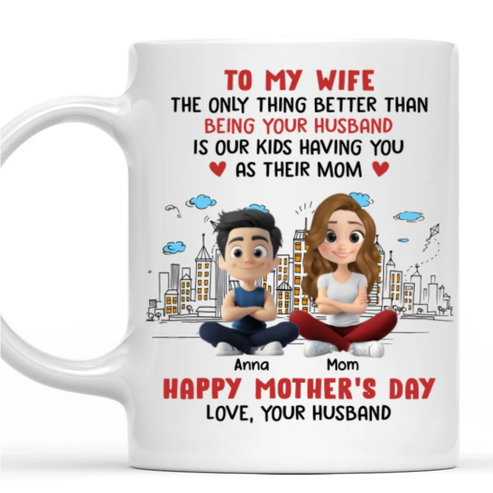 Our Kids Having You As Their Mom - Personalized Custom Coffee Mug - Image 9