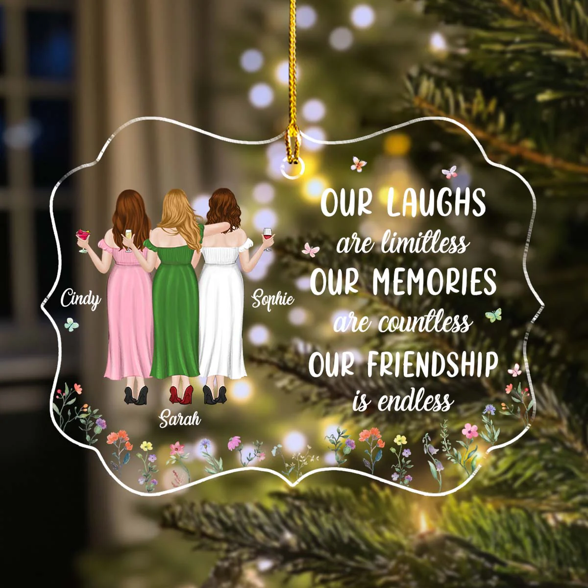 Our Laughs Are Limitless - Personalized Custom Acrylic Ornament - Image 4