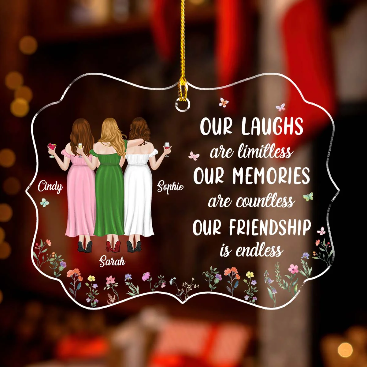 Our Laughs Are Limitless - Personalized Custom Acrylic Ornament - Image 5
