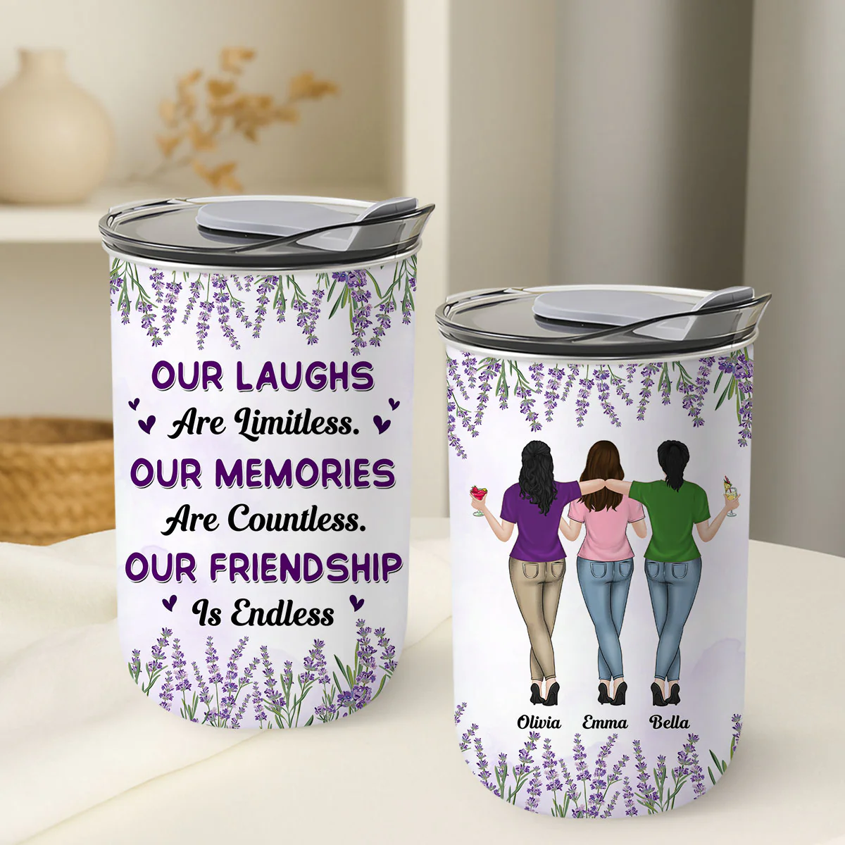 Our Laughs Our Memories - Personalized Custom 10oz Tumbler - Image 3
