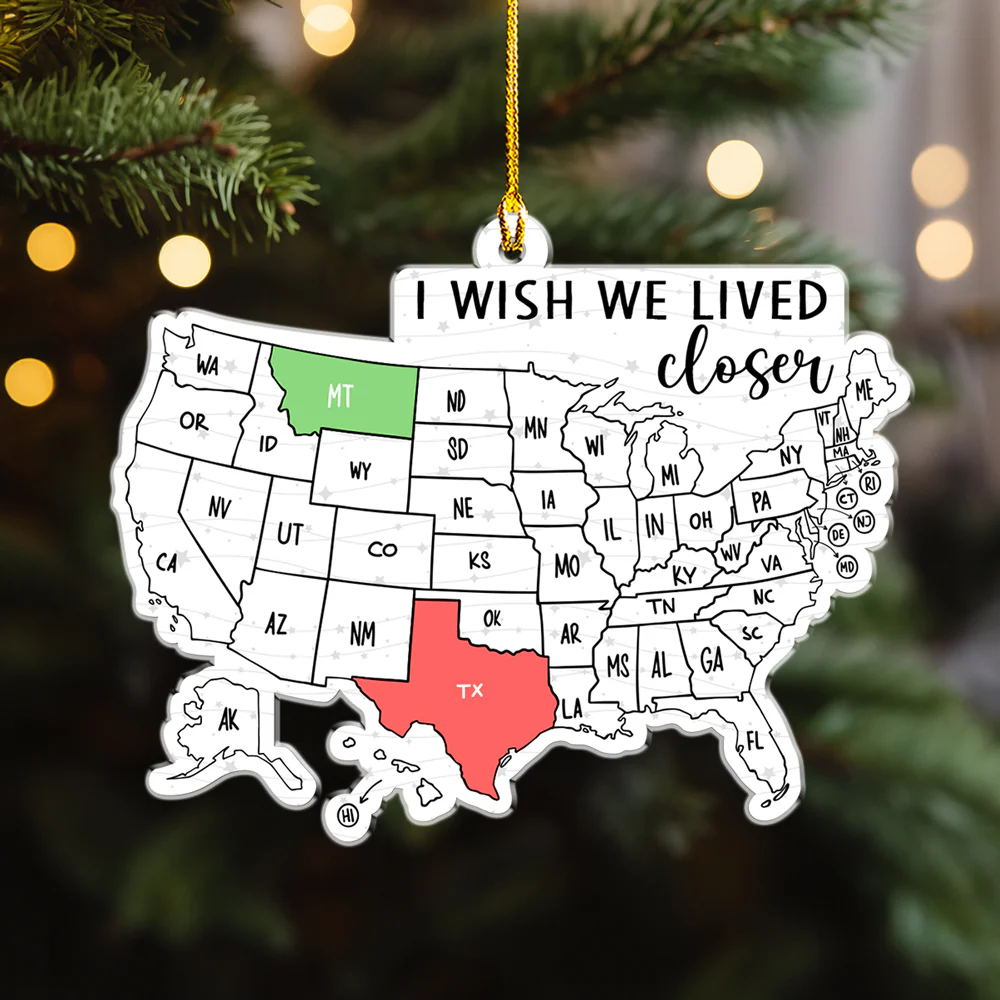 Our Long Distance Friendship - Personalized Custom Acrylic Ornament