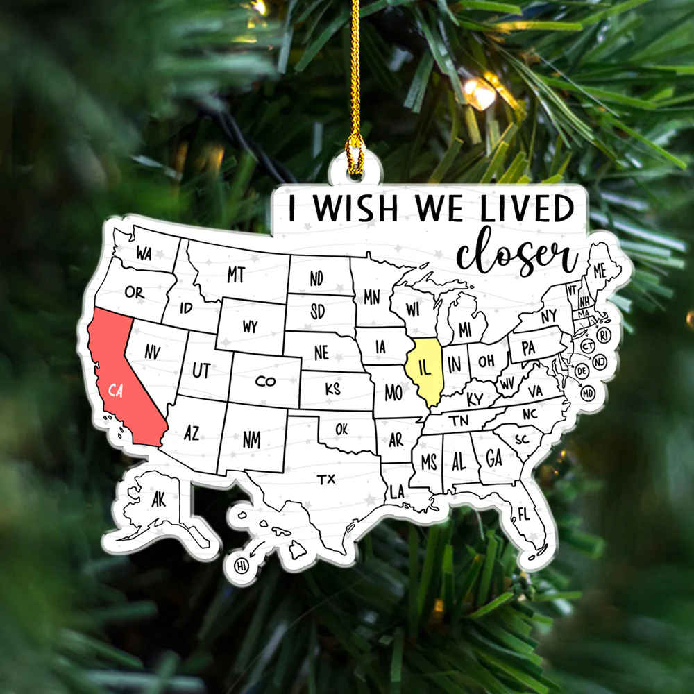 Our Long Distance Friendship - Personalized Custom Acrylic Ornament - Image 3