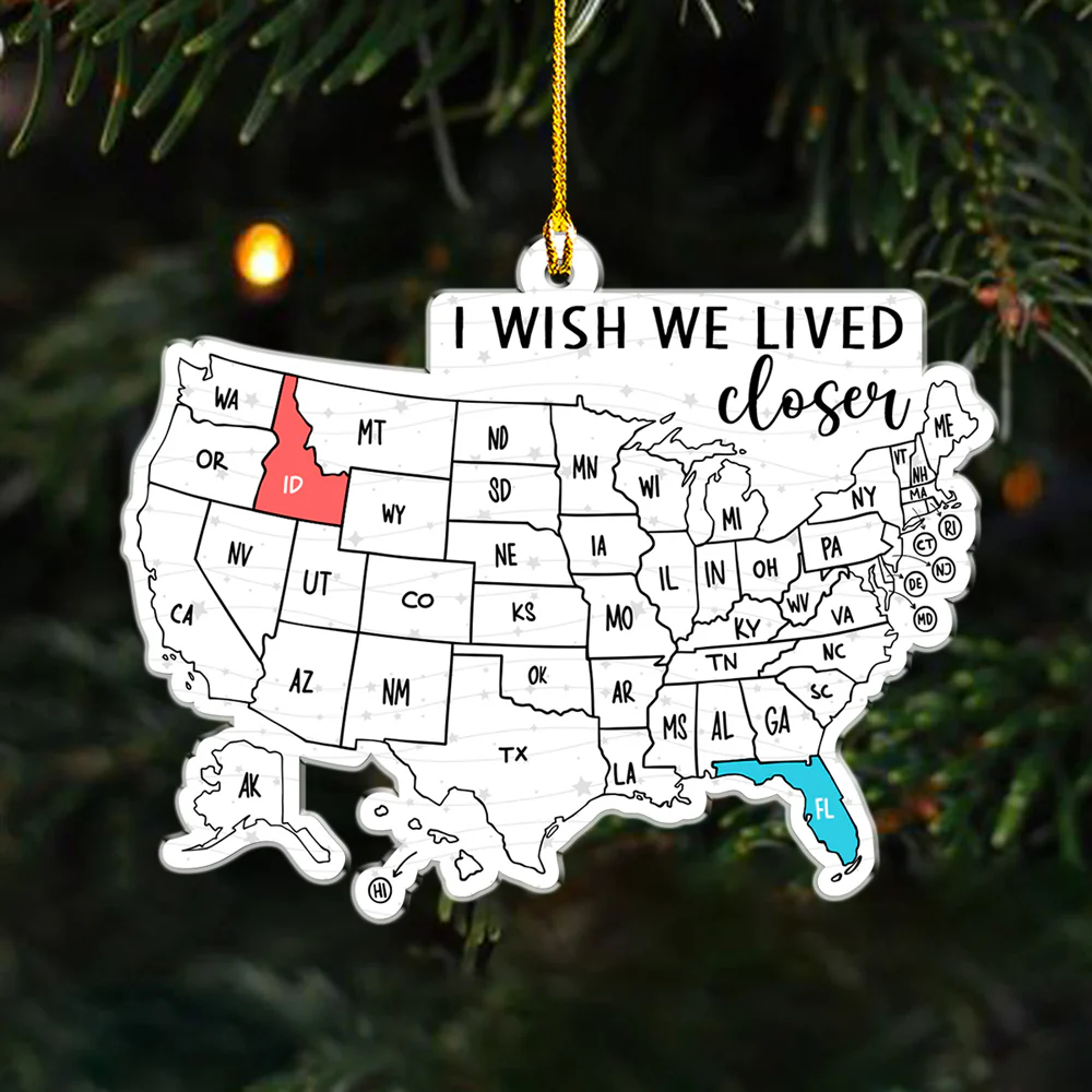 Our Long Distance Friendship - Personalized Custom Acrylic Ornament - Image 4