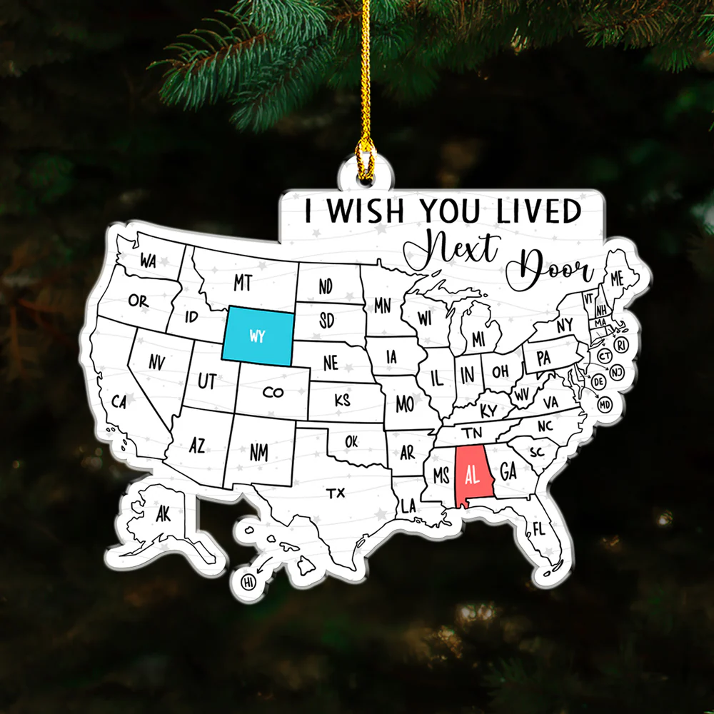 Our Long Distance Friendship - Personalized Custom Acrylic Ornament - Image 5