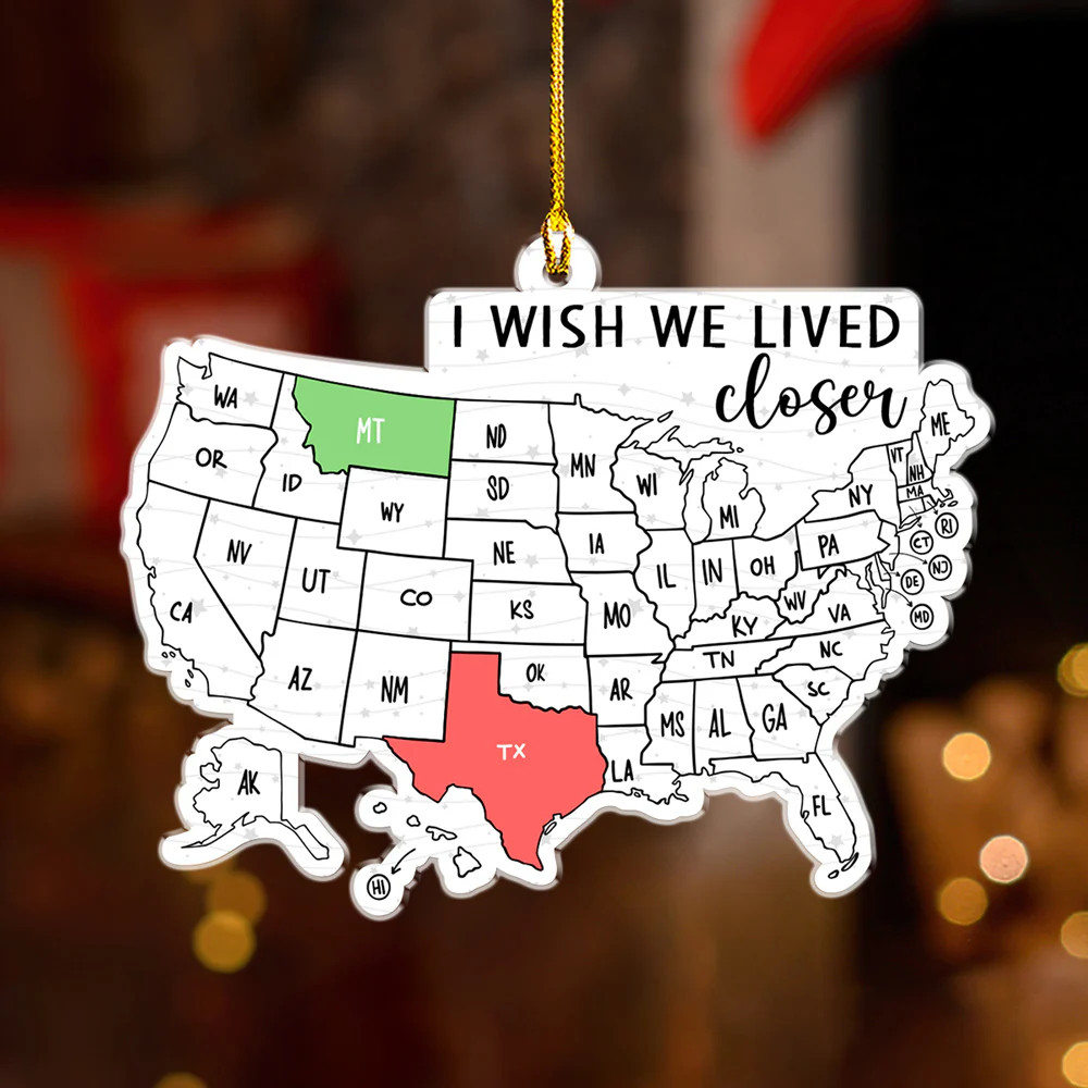 Our Long Distance Friendship - Personalized Custom Acrylic Ornament - Image 6