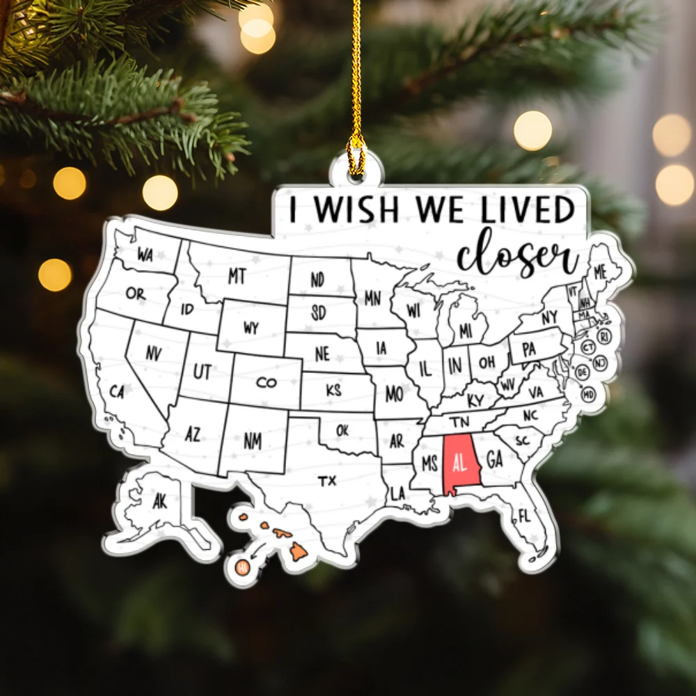 Our Long Distance Friendship - Personalized Custom Acrylic Ornament - Image 8