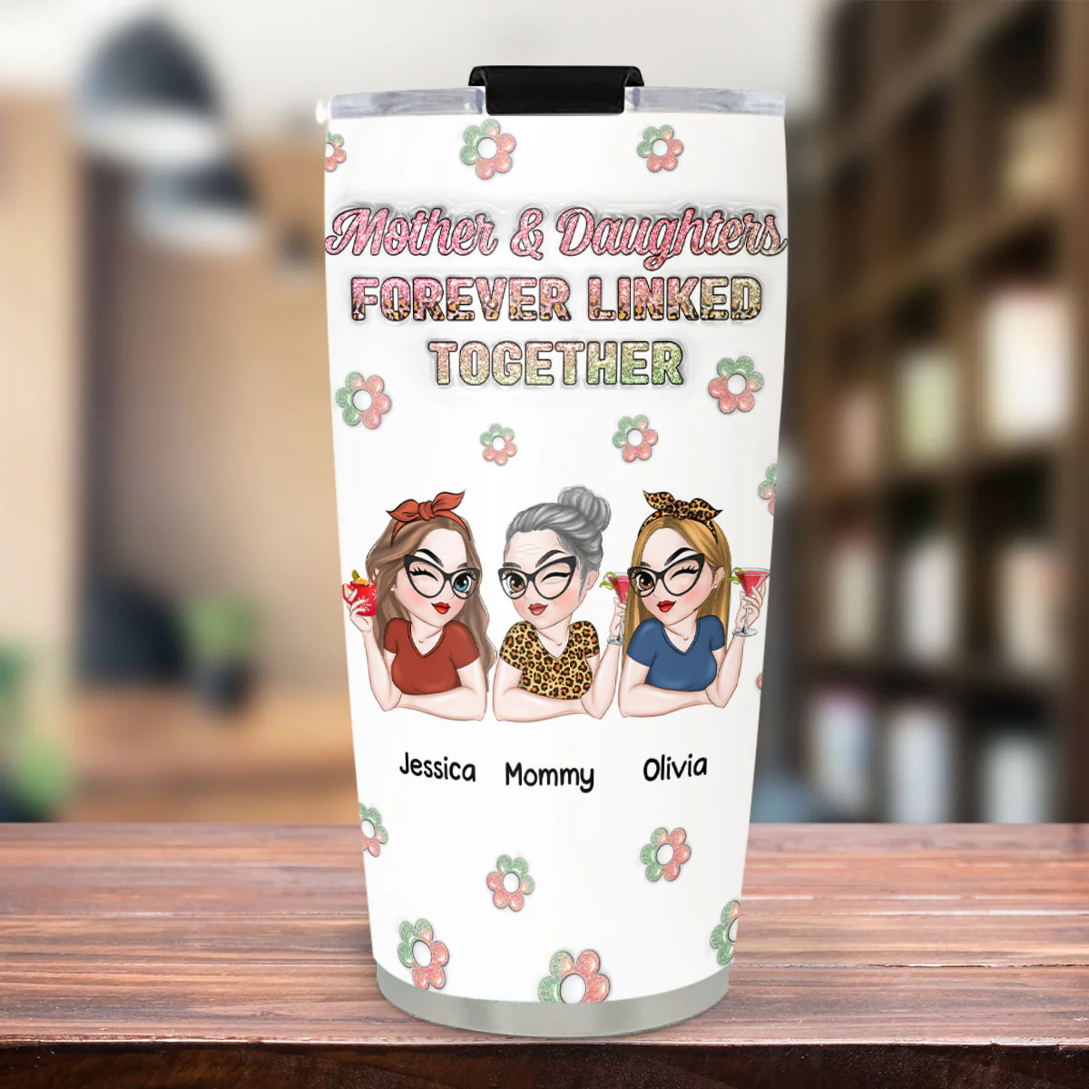 Our Love for You is Unbreakable Mom - Personalized Custom 3D Inflated Effect Tumbler - Image 2