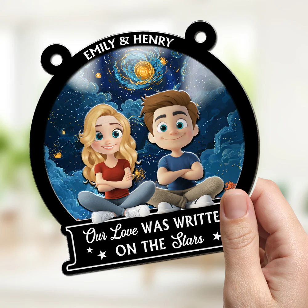Our Love Is Written On Star - Personalized Custom Suncatcher - Image 2