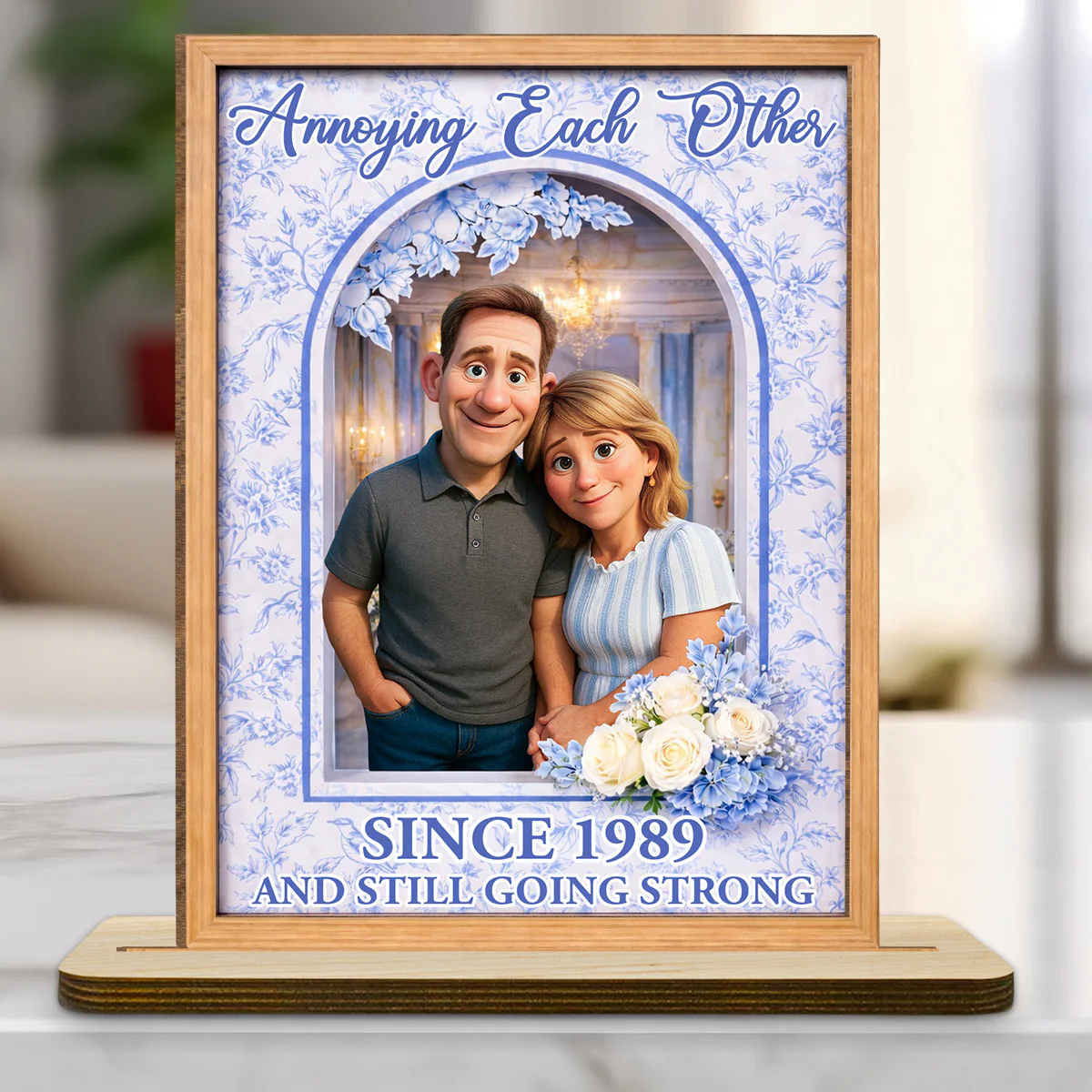 Our Love Our Journey - Personalized Custom 2-Layer Wood Plaque With Flat Base - Image 4