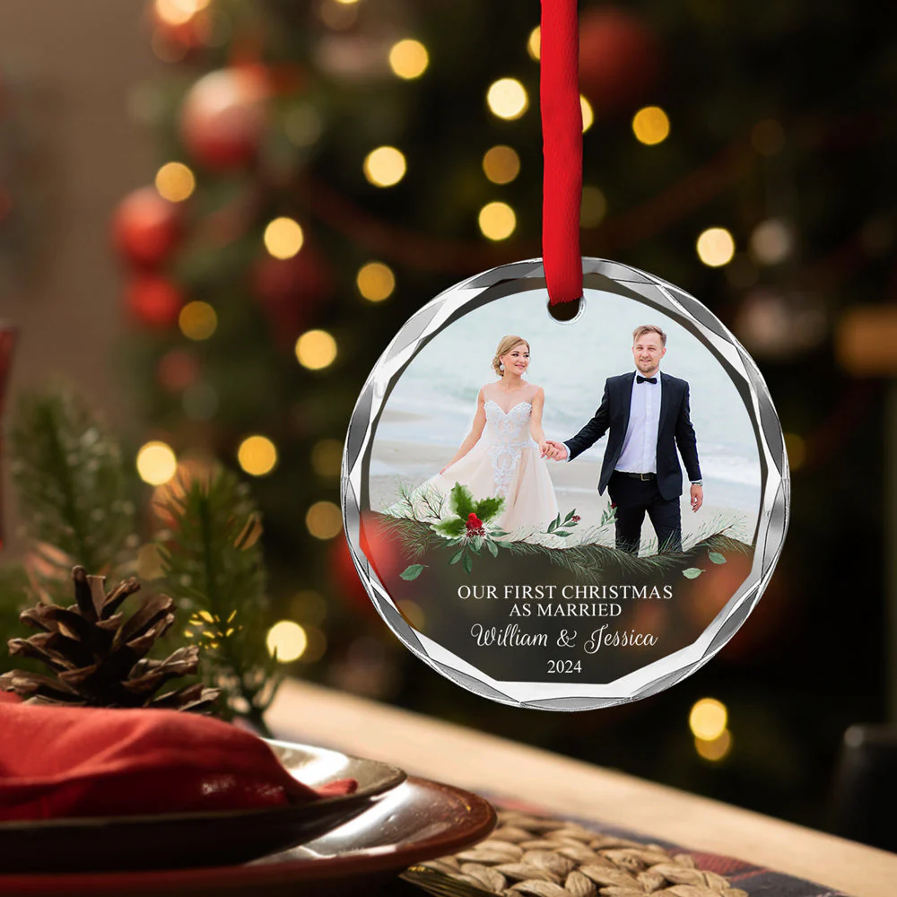 Our Love - Personalized Custom Glass Ornament - Image 2