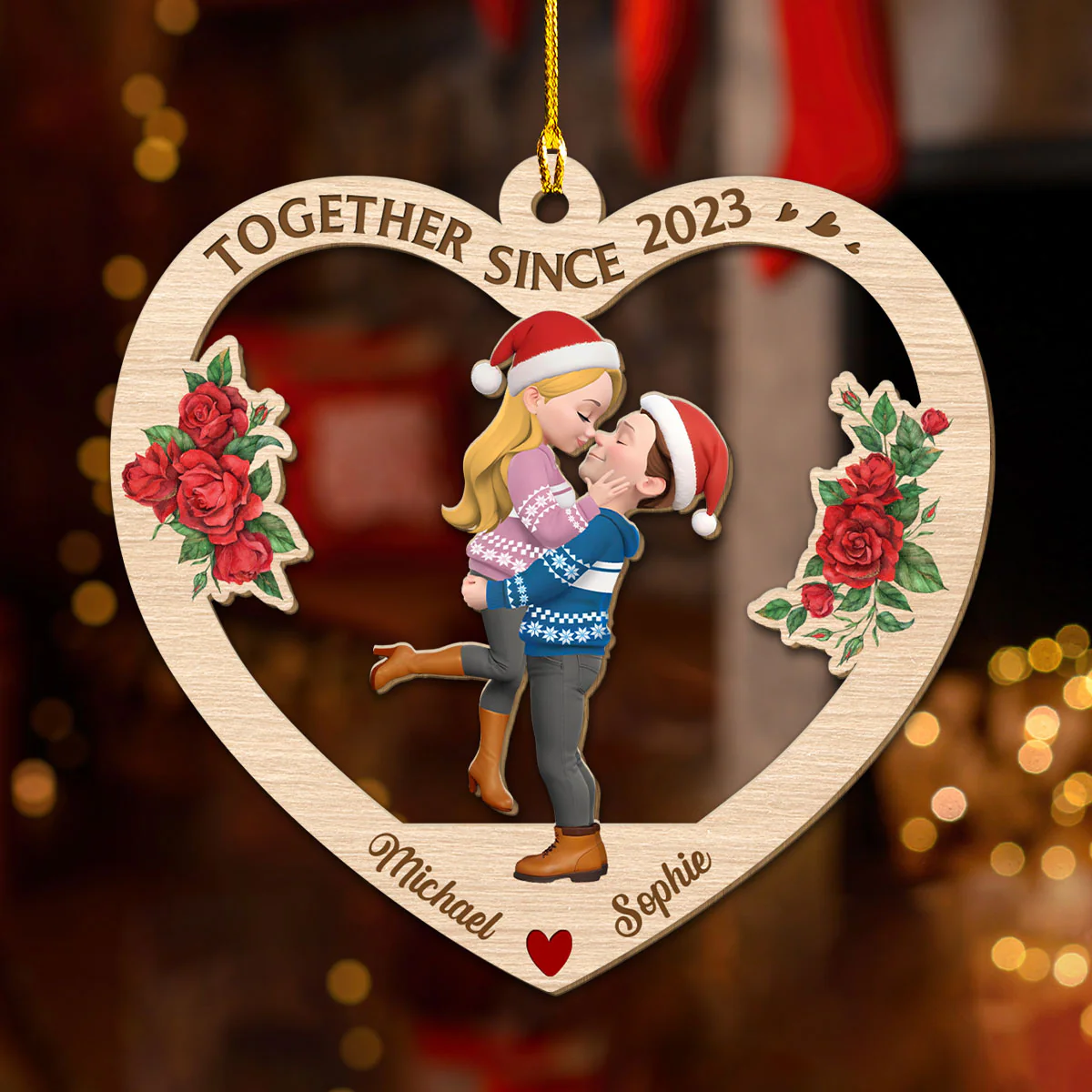 Our Love Story Ornament - Personalized Custom Wood Ornament - Image 2