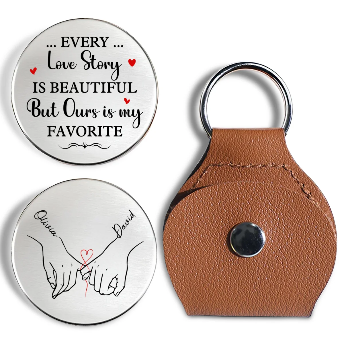 Our Love Story - Personalized Custom Pocket Hug - Image 7