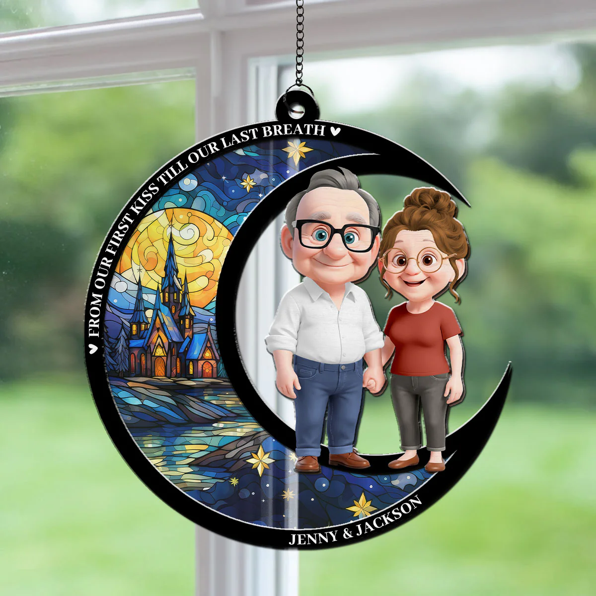 Our Love Through The Years - Personalized Custom Suncatcher