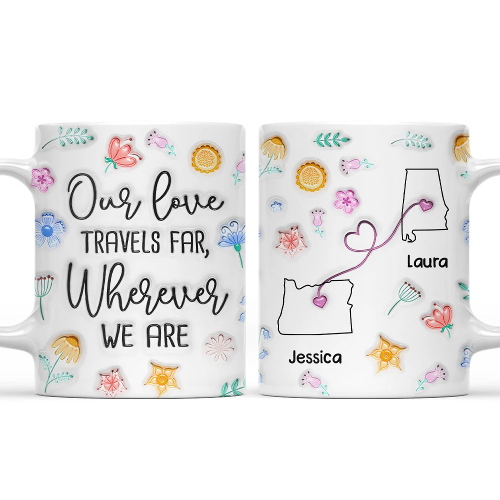Our Love Travels Far - Personalized Custom 3D Inflated Effect Mug