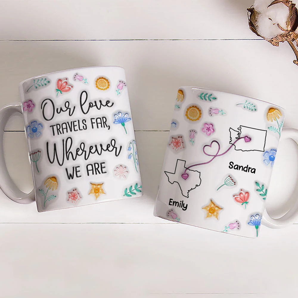 Our Love Travels Far - Personalized Custom 3D Inflated Effect Mug - Image 3
