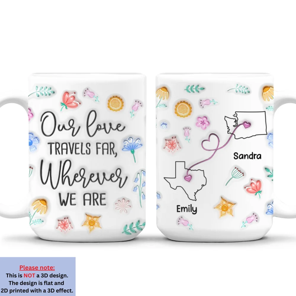 Our Love Travels Far - Personalized Custom 3D Inflated Effect Mug - Image 8