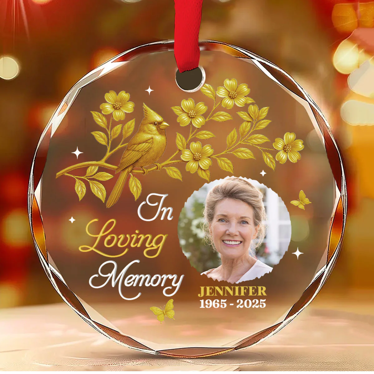 Our Loving Memory - Personalized Custom Glass Ornament - Image 2