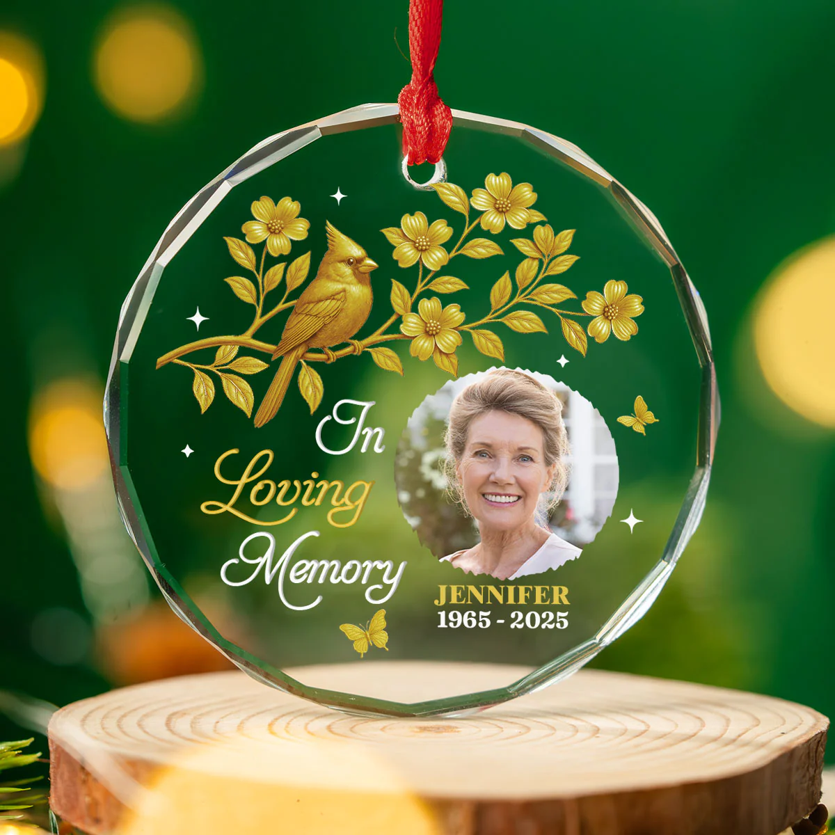 Our Loving Memory - Personalized Custom Glass Ornament - Image 4