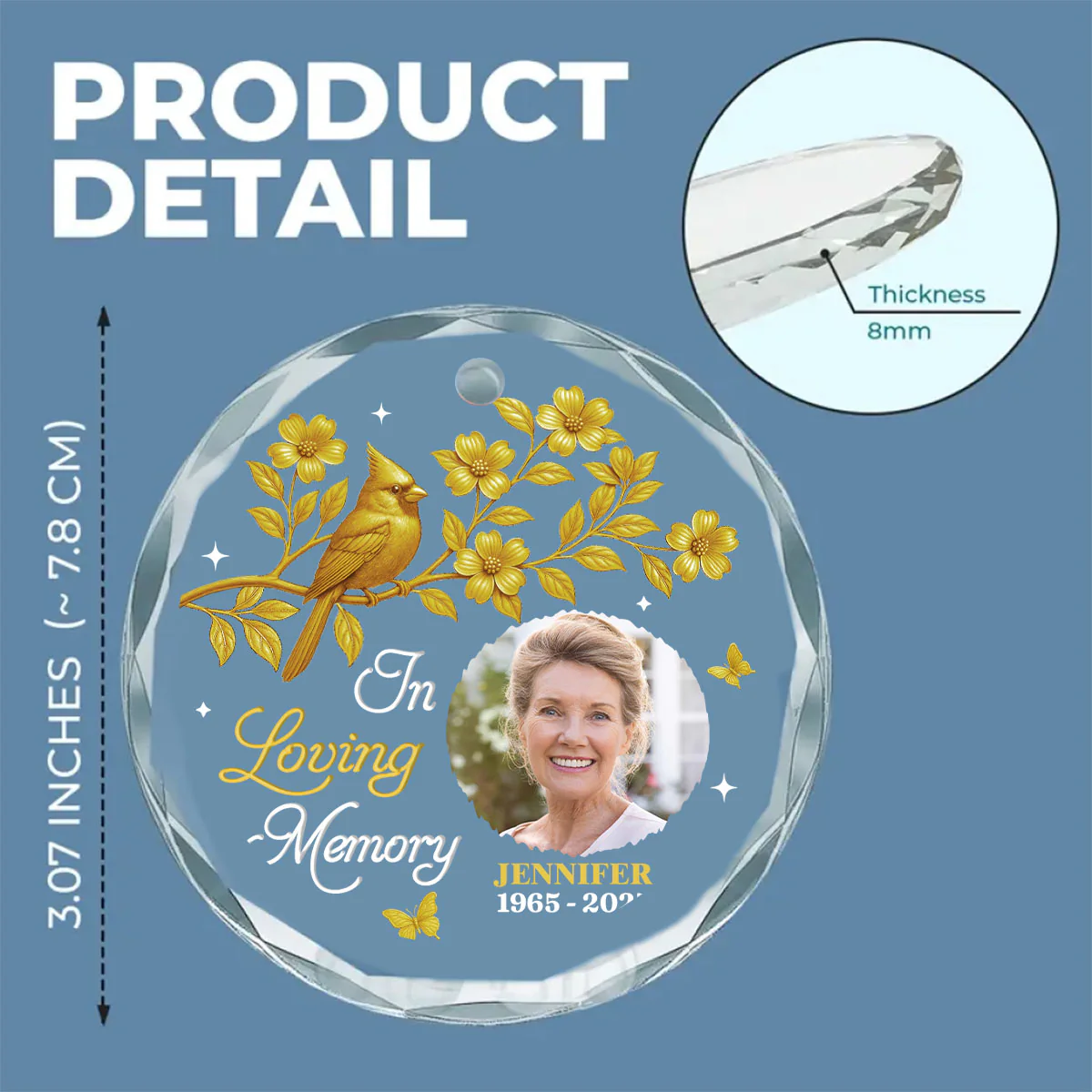 Our Loving Memory - Personalized Custom Glass Ornament - Image 7