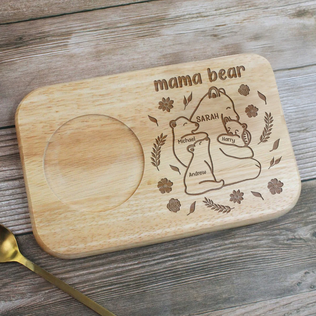 Our Mama Bear - Personalized Custom Wooden Treat Board - Image 2