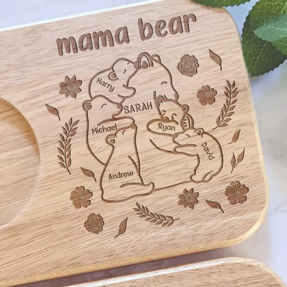 Our Mama Bear - Personalized Custom Wooden Treat Board - Image 3