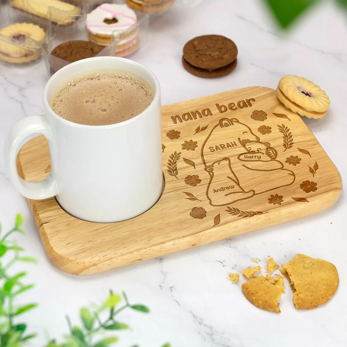 Our Mama Bear - Personalized Custom Wooden Treat Board - Image 5