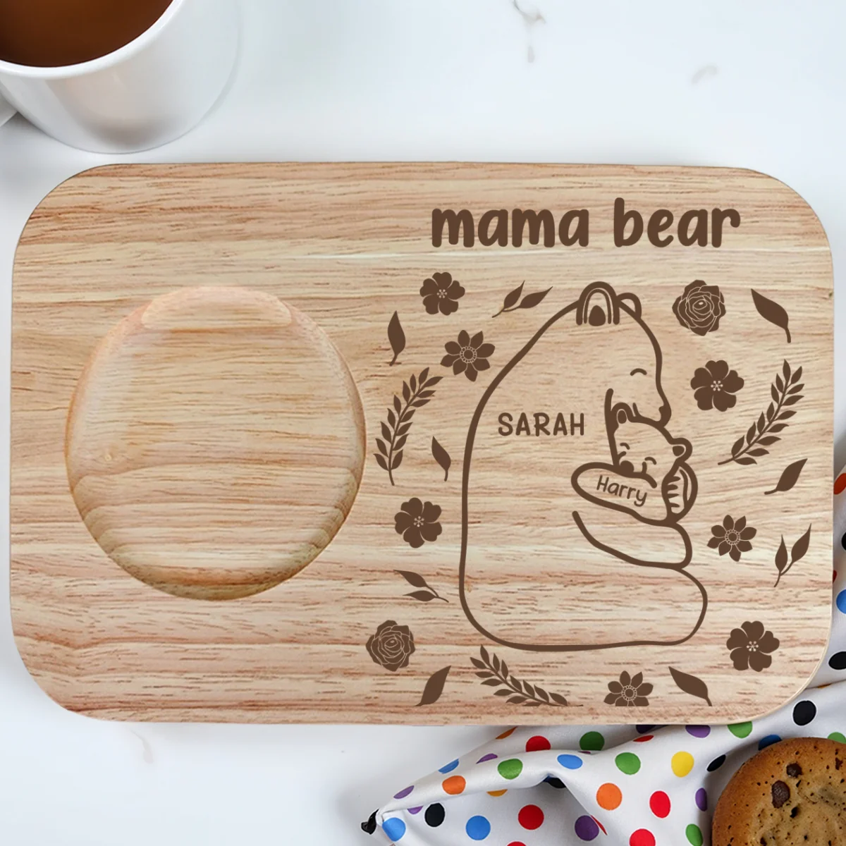 Our Mama Bear - Personalized Custom Wooden Treat Board - Image 7