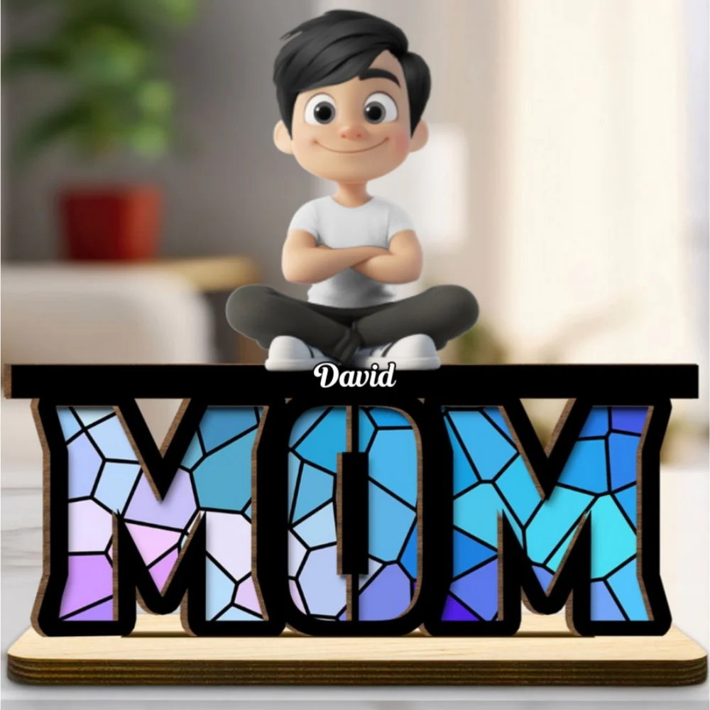 Our Mother, Our Sunshine - Personalized Custom 2-Layer Wood Plaque With Flat Base - Image 6