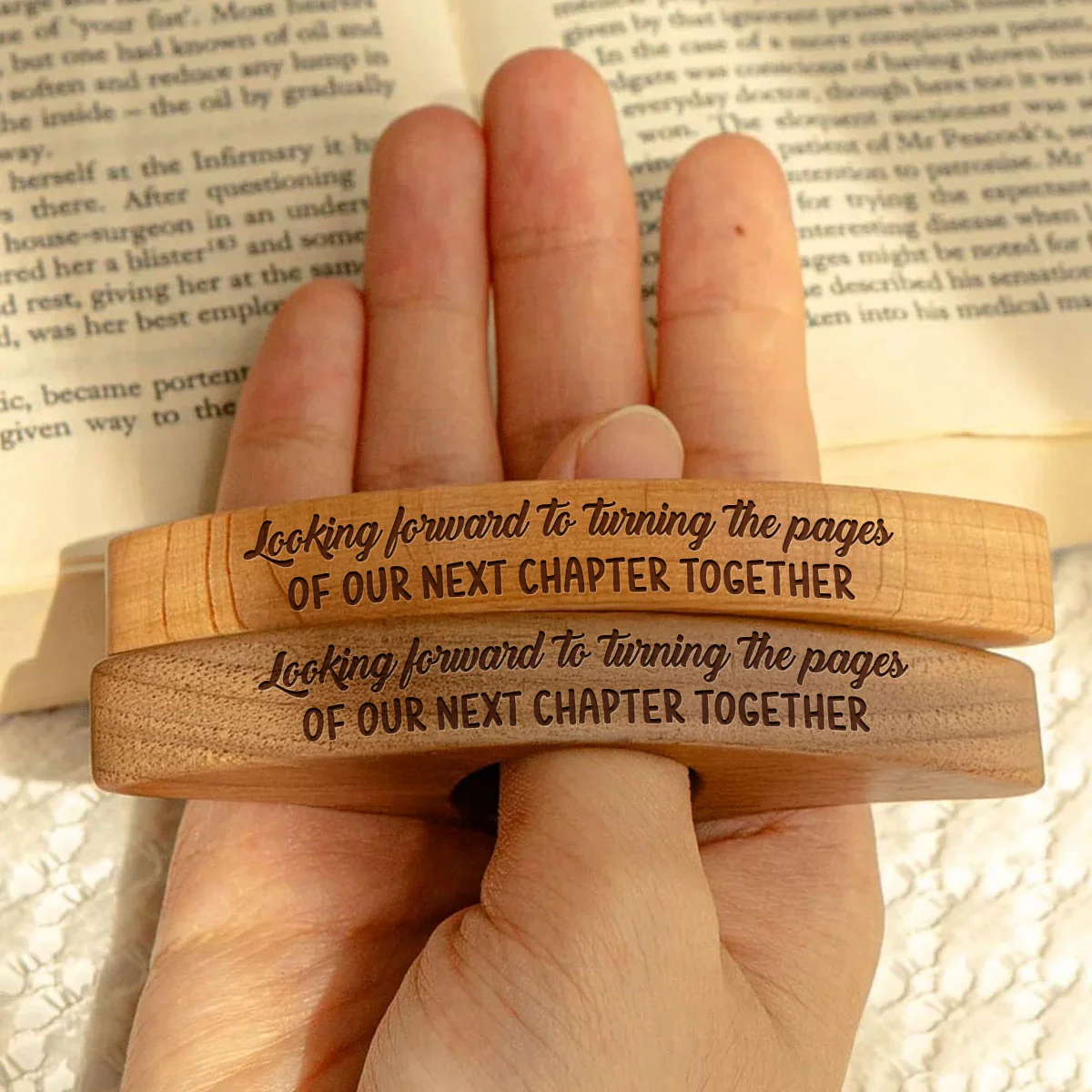 Our Next Chapter Together - Personalized Custom Book Page Holder - Image 2