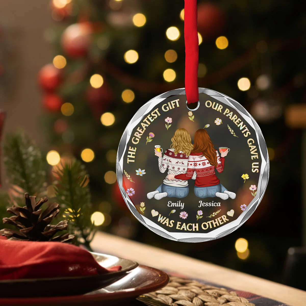 Our Parents Gave Us - Personalized Custom Glass Ornament - Image 3