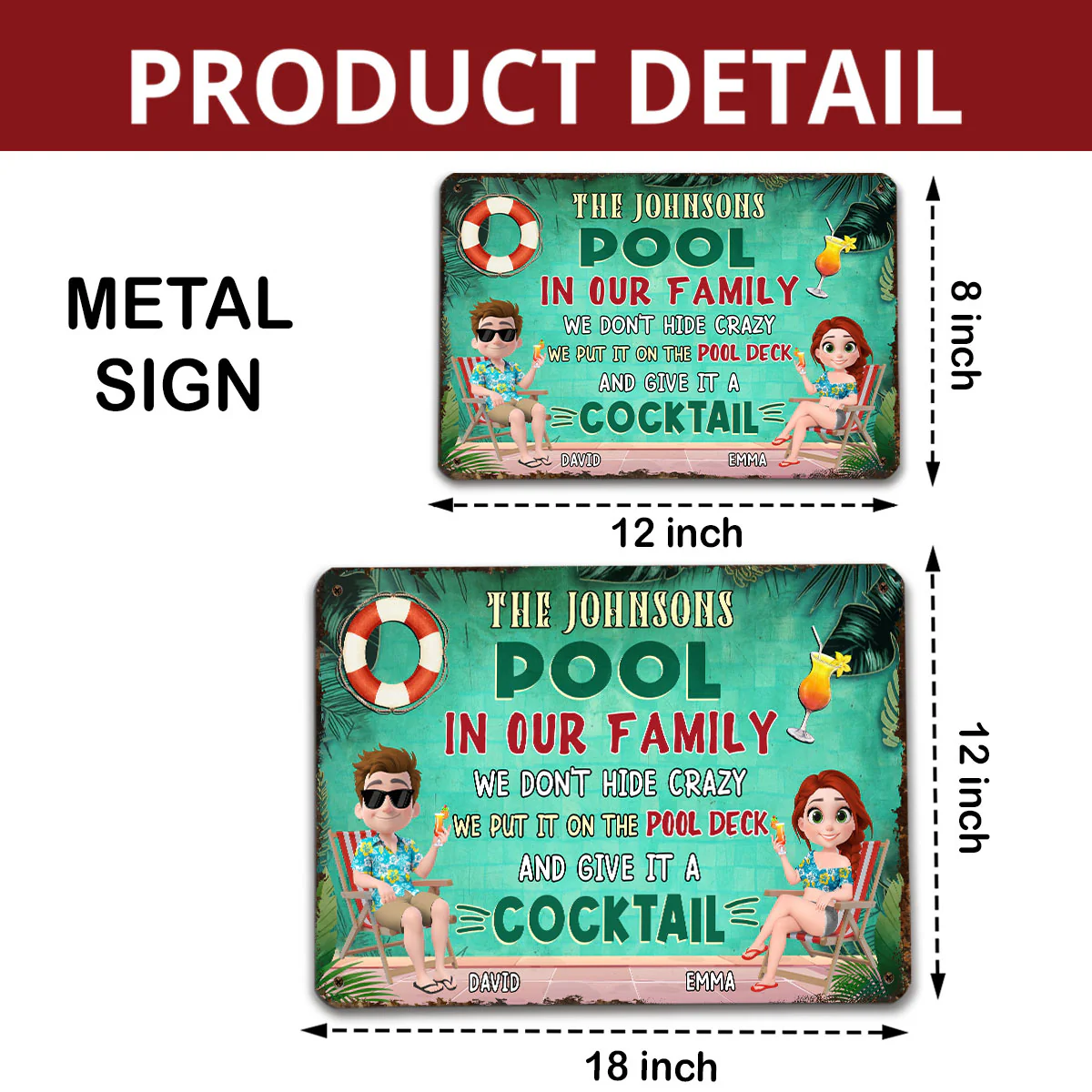 Our Pool - Personalized Custom Metal Sign - Image 5