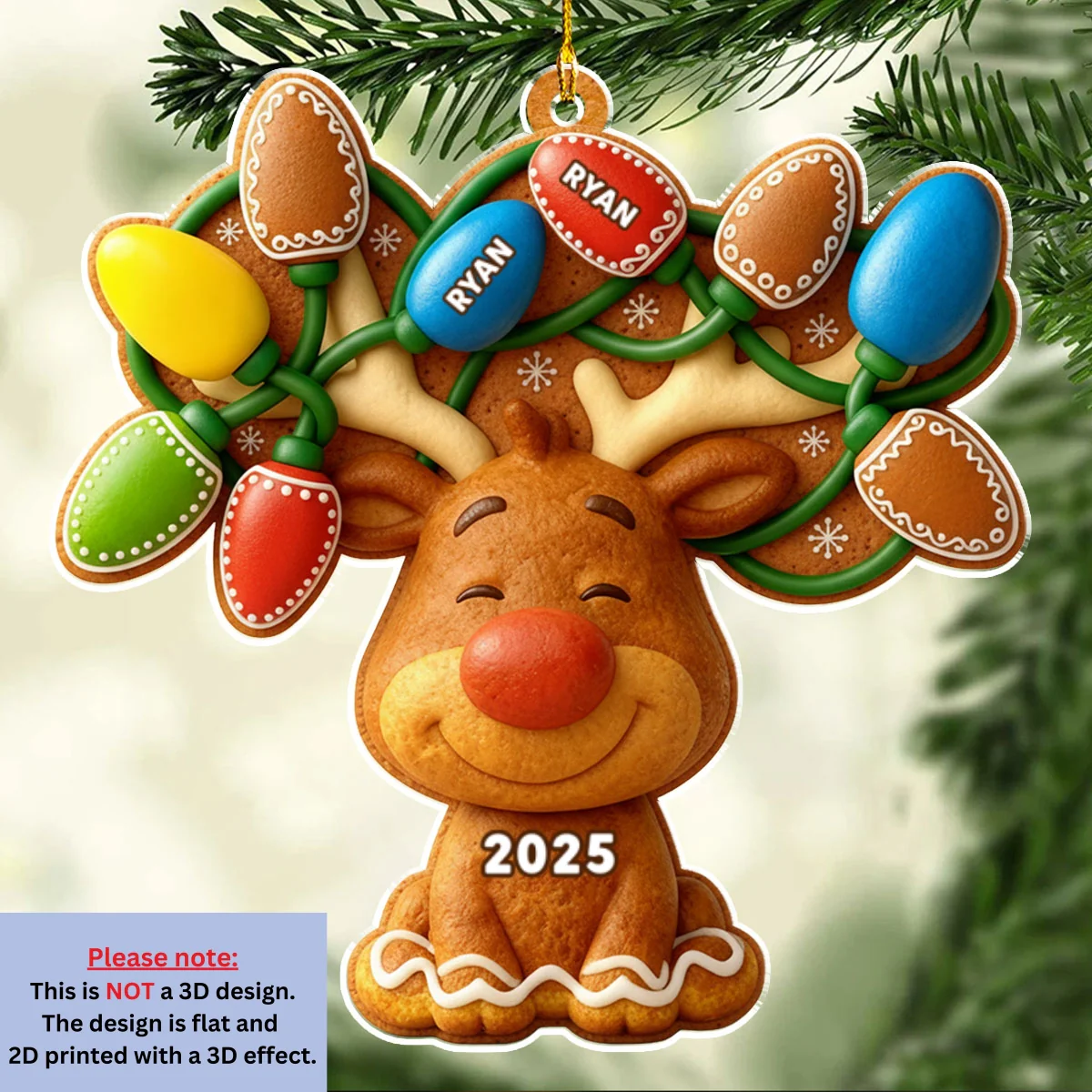Our Reindeer Crew - Personalized Custom Acrylic Ornament - Image 6