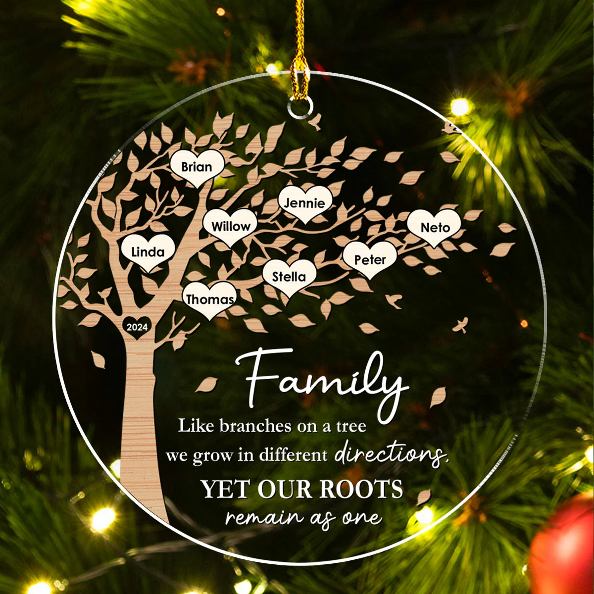 Our Roots Remain As One - Personalized Custom Acrylic Ornament - Image 4