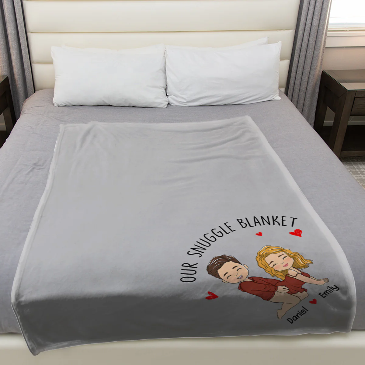 Our Snuggle Love Blanket - Personalized Custom Fleece Blanket - Image 4