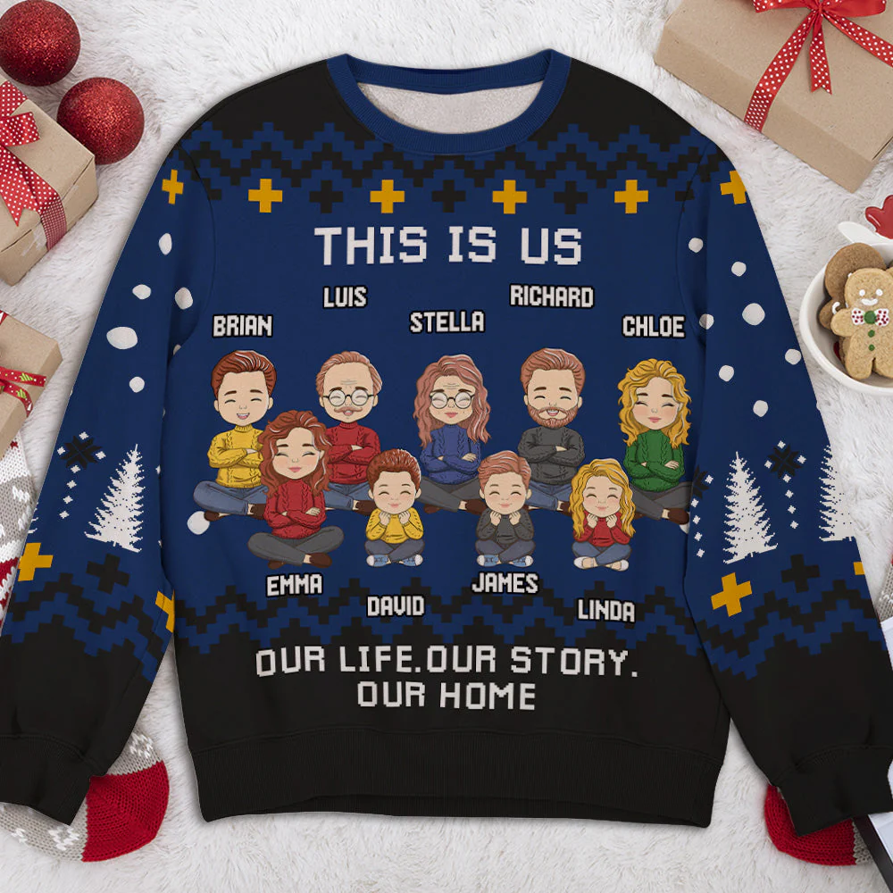Our Story - Personalized Custom All-Over-Print Sweatshirt - Image 3
