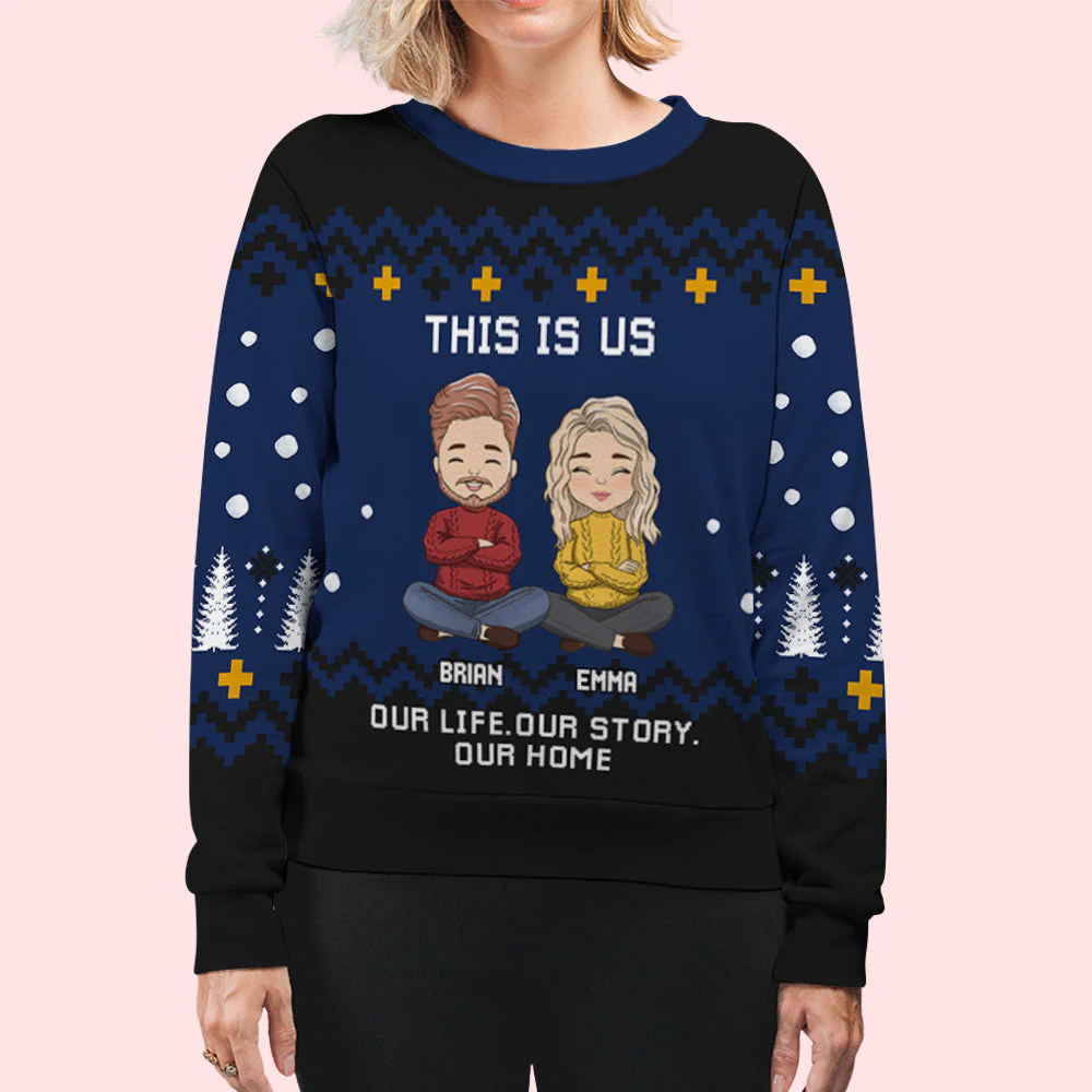 Our Story - Personalized Custom All-Over-Print Sweatshirt - Image 5