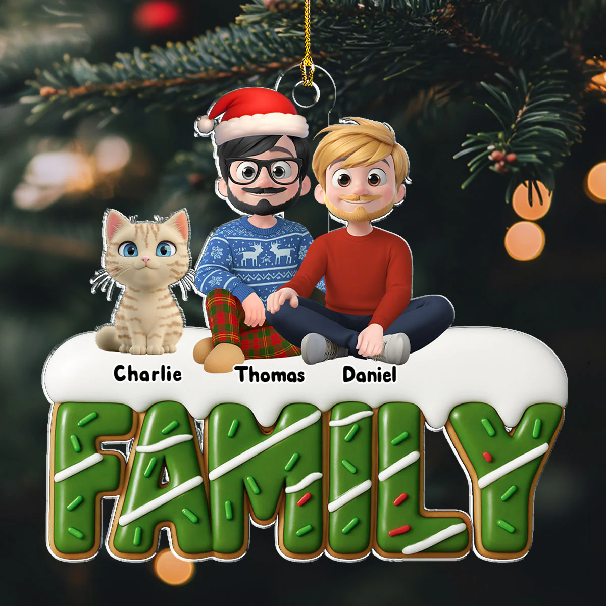 Our Sweetest Christmas - Personalized Custom Acrylic Ornament - Image 5