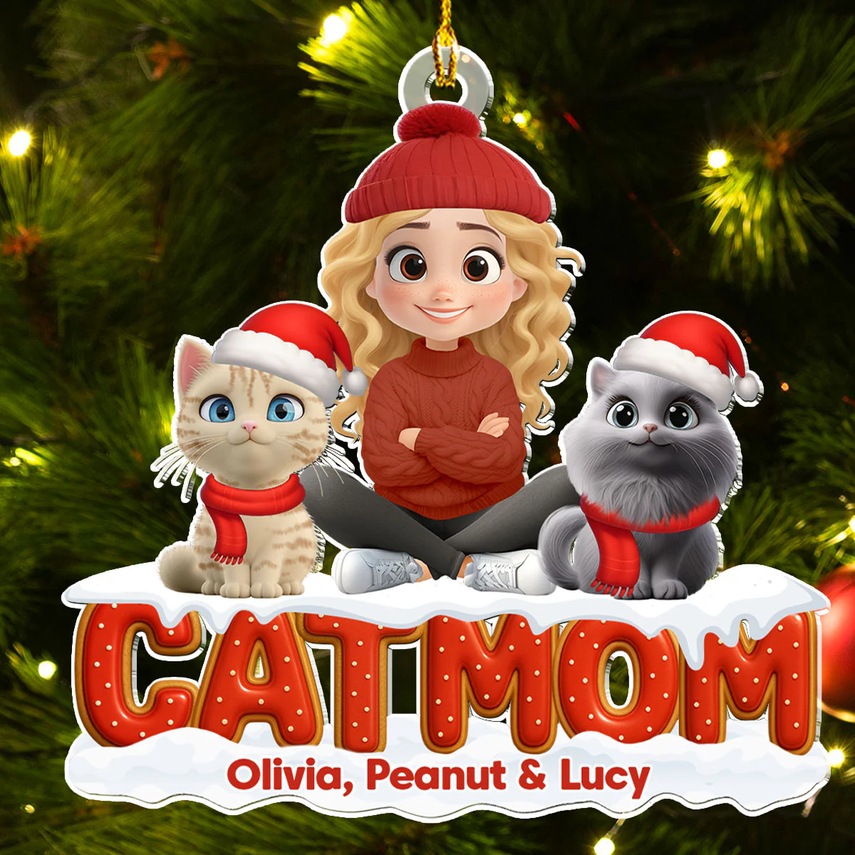 Our Unbroken Bond Cat Ver - Personalized Custom 3D Effect Acrylic Ornament - Image 3