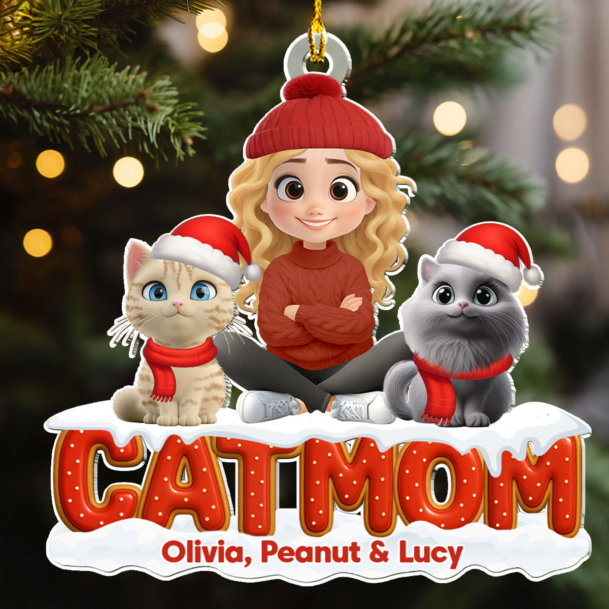 Our Unbroken Bond Cat Ver - Personalized Custom 3D Effect Acrylic Ornament - Image 4