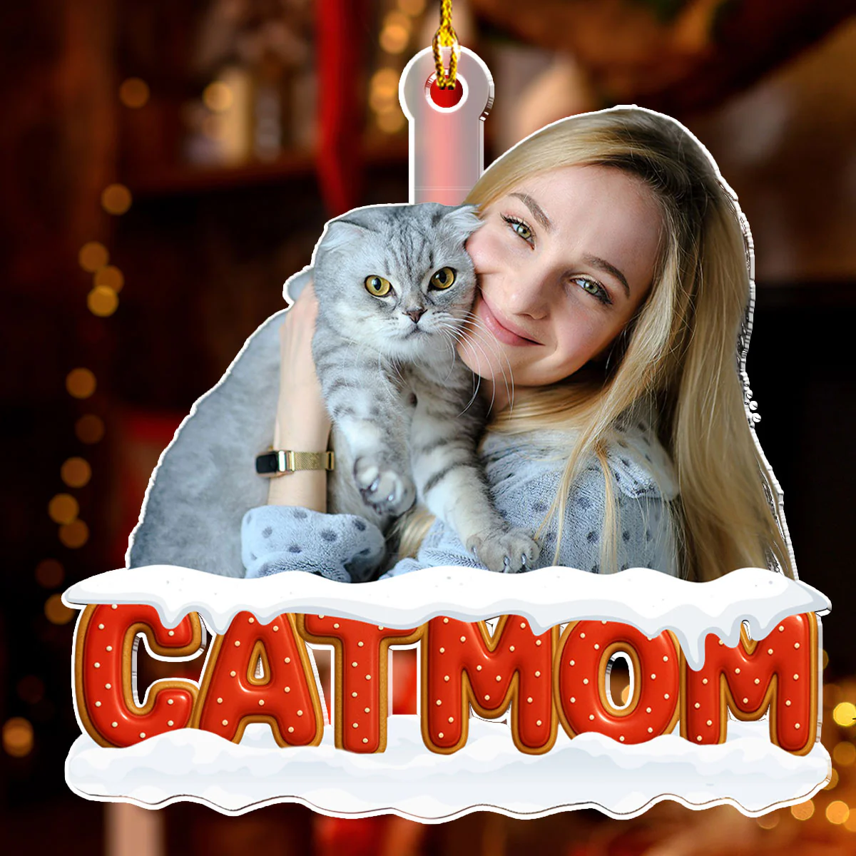 Our Unbroken Bond Cat Ver Photo - Personalized Custom 3D Effect Acrylic Ornament - Image 3