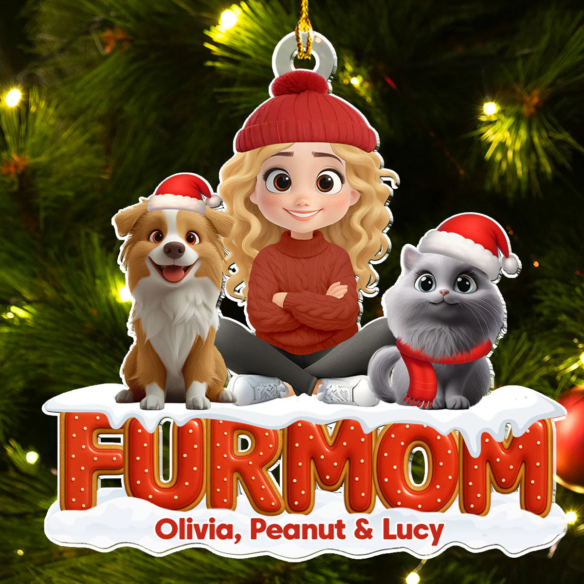 Our Unbroken Bond Fur Ver - Personalized Custom 3D Effect Acrylic Ornament - Image 2