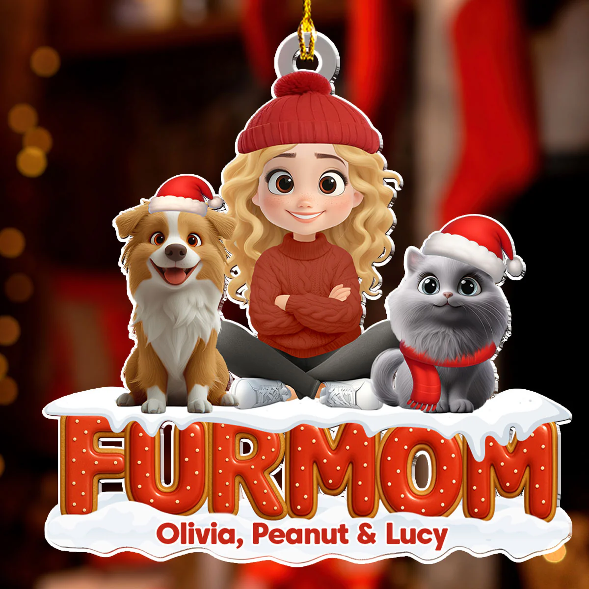 Our Unbroken Bond Fur Ver - Personalized Custom 3D Effect Acrylic Ornament - Image 3