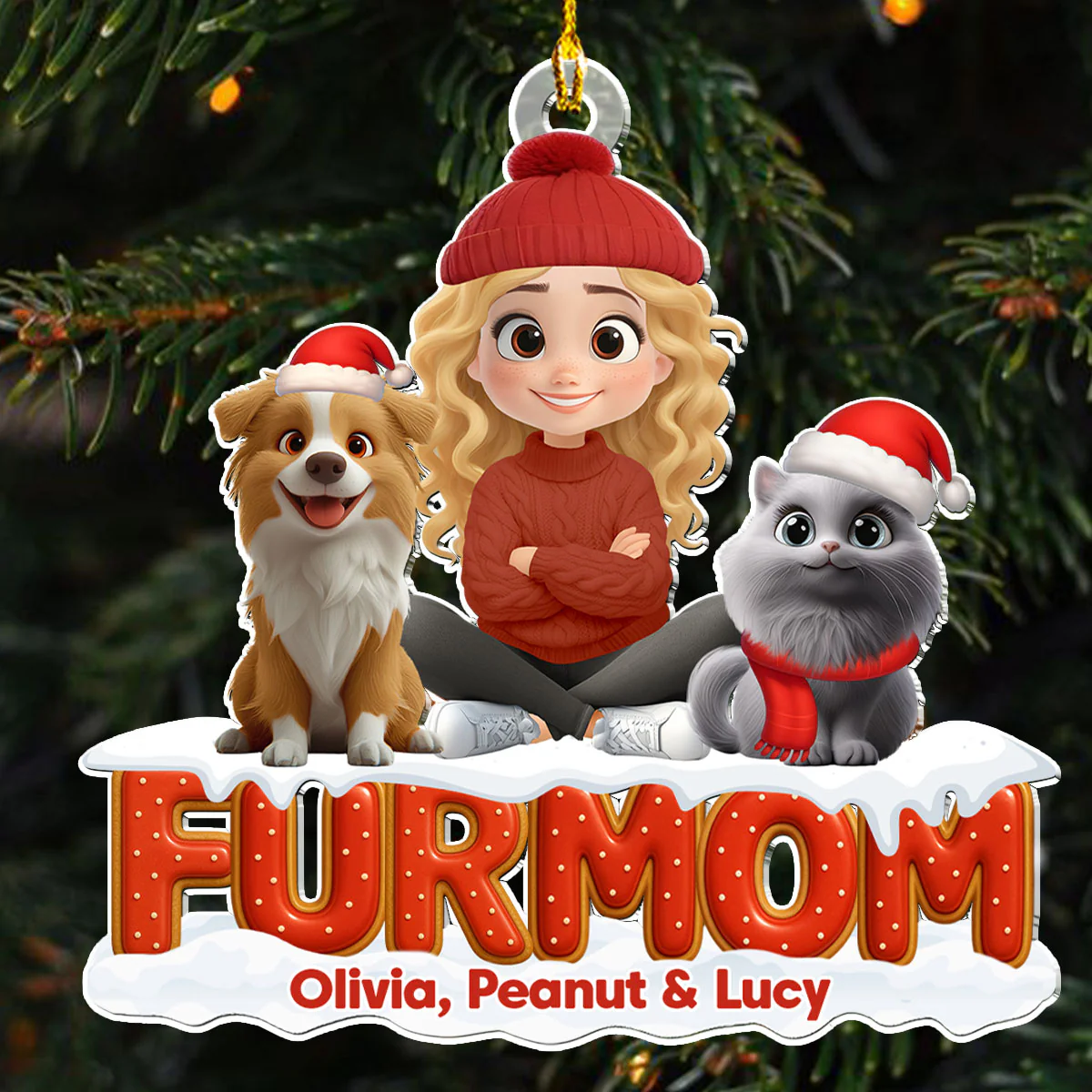 Our Unbroken Bond Fur Ver - Personalized Custom 3D Effect Acrylic Ornament - Image 4