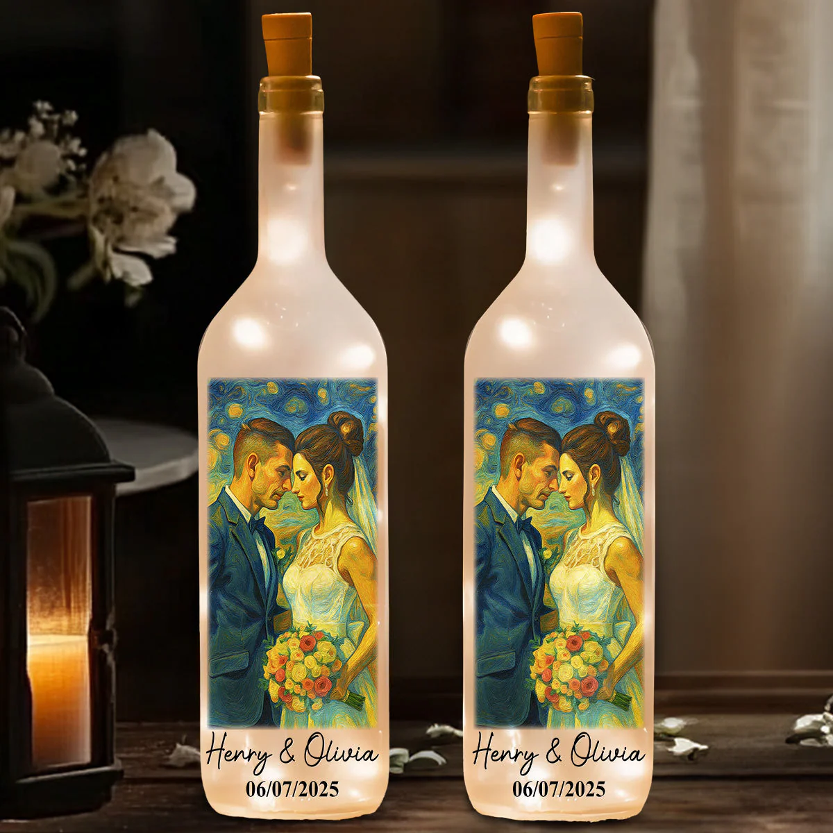 Our Wedding Day Gift - Personalized Custom Bottle Lamp - Image 3